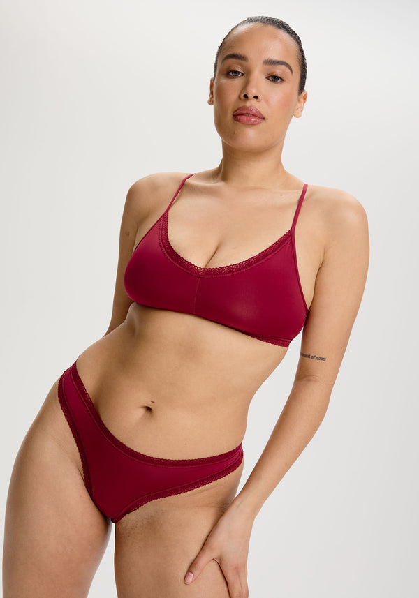 - red the micro lace trim bralette