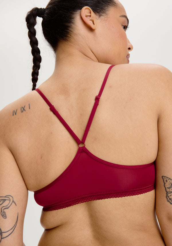 - red the micro lace trim bralette
