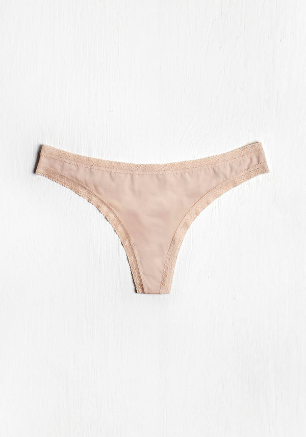 model is wearing an S panty-nude the micro lace trim thong
