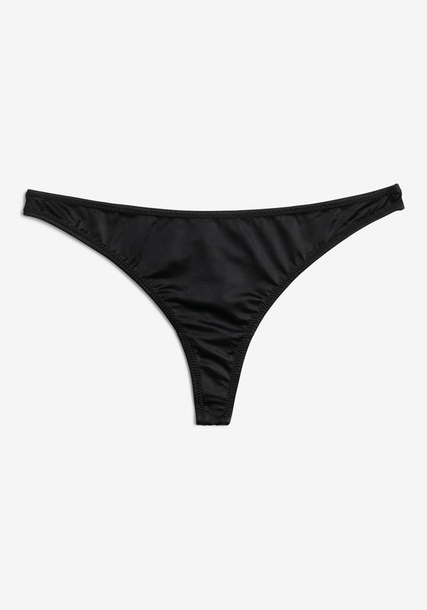 model is wearing an S panty-black shade thong