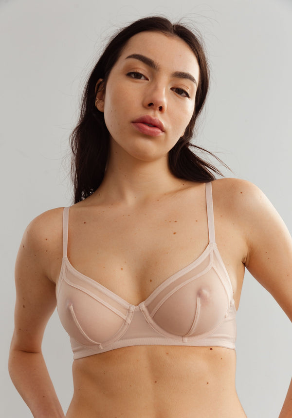 model is wearing a size 34B bra-nude,pink celeste unlined bra