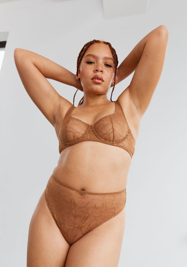 model is wearing an M panty-brown euphoria high waist thong