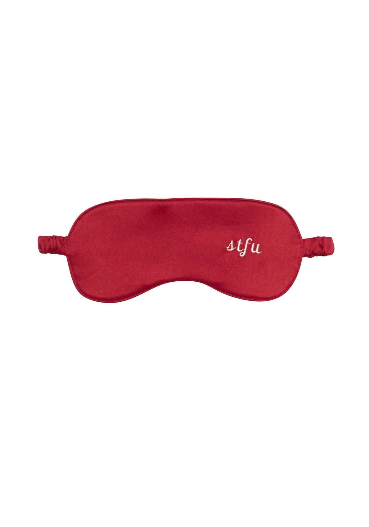 model is wearing an O/S sleep mask-red play sleep mask
