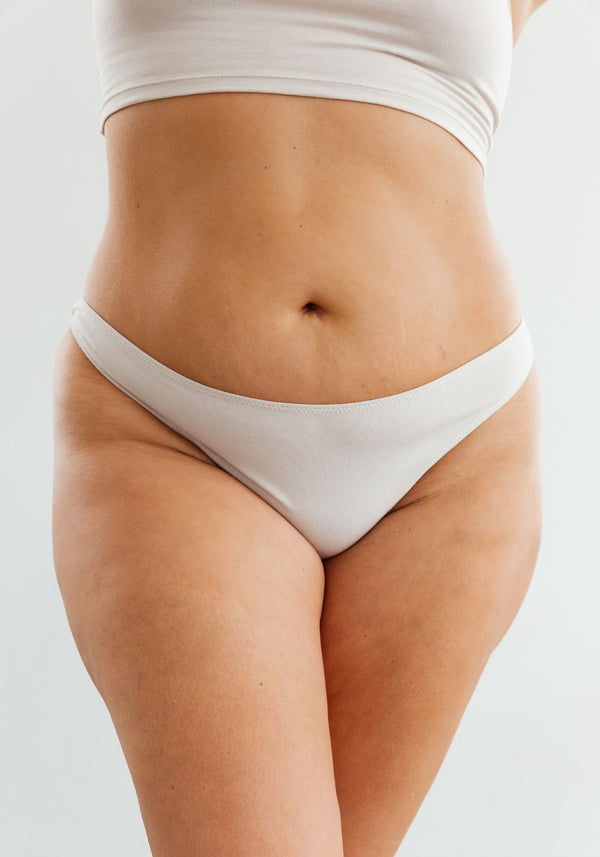 model is wearing an XL panty-nude the cotton low rise thong