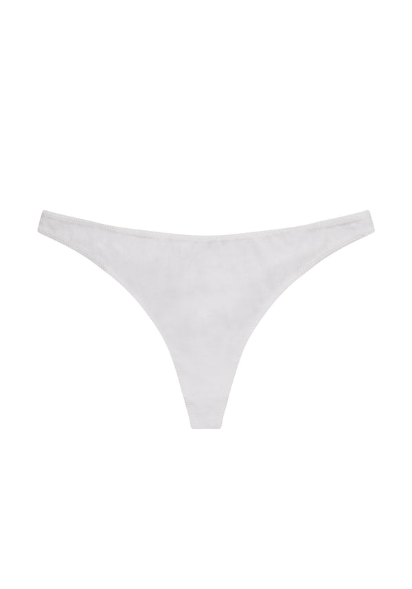 model is wearing an M panty-white the cotton low rise thong