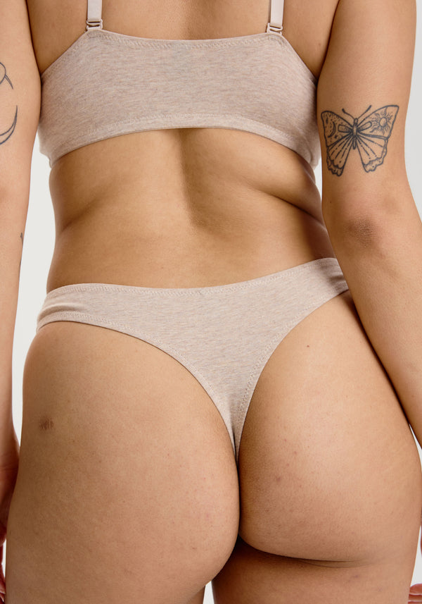 model is wearing an M panty - nude the cotton high leg thong