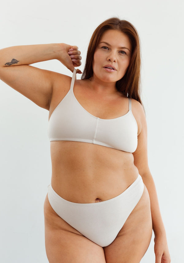 model is wearing an XL panty-nude the cotton high leg thong