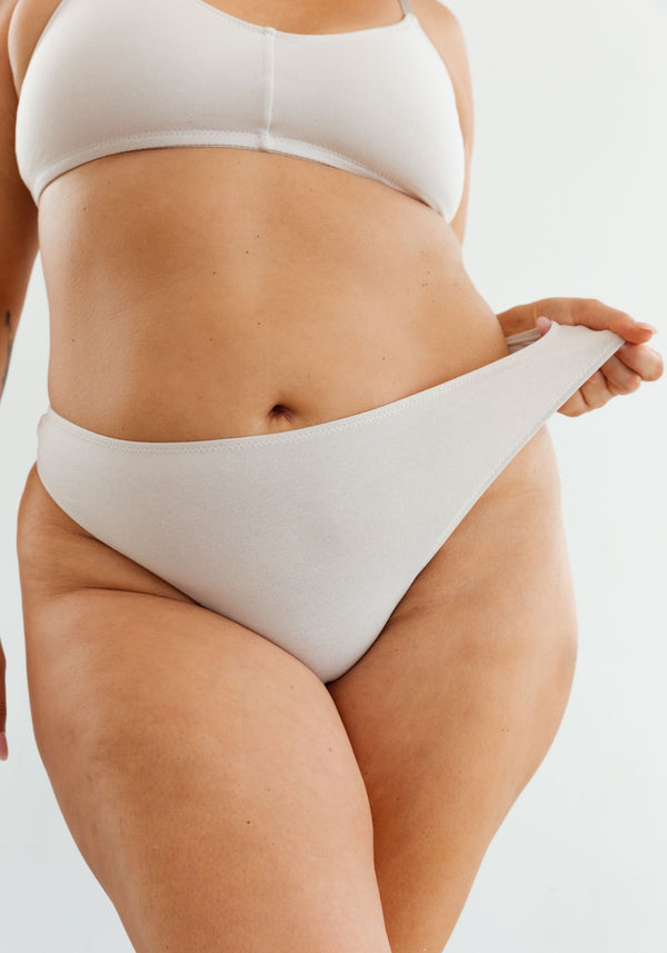 model is wearing an XL panty-nude the cotton high leg thong