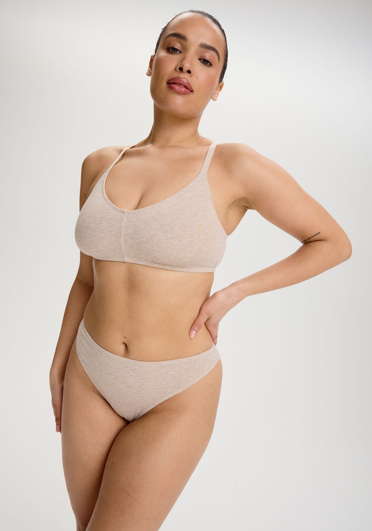 model is wearing an M panty - nude the cotton high leg bikini