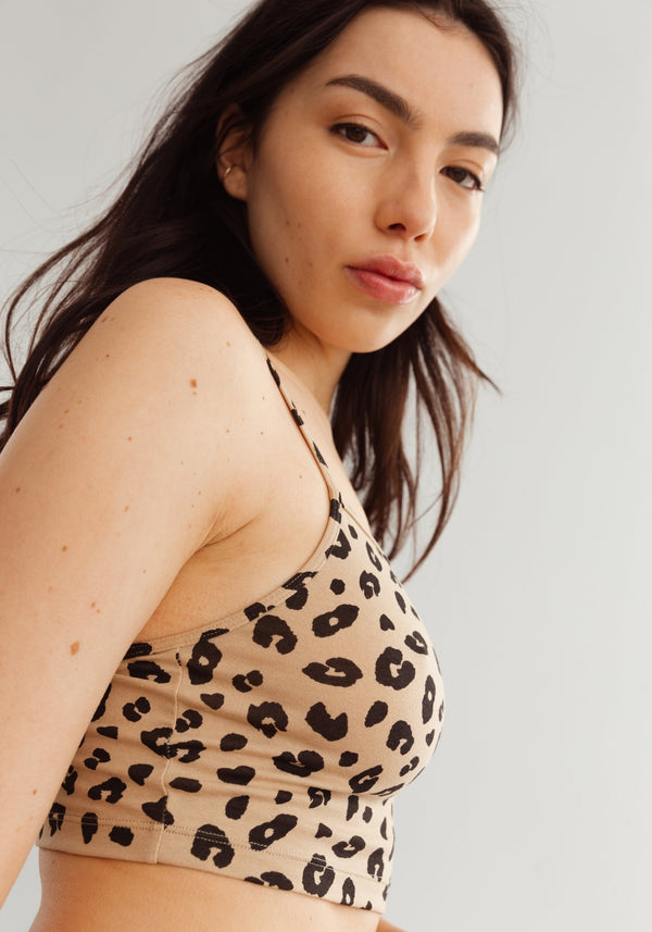 model is wearing an S cami-multi the cotton crop cami