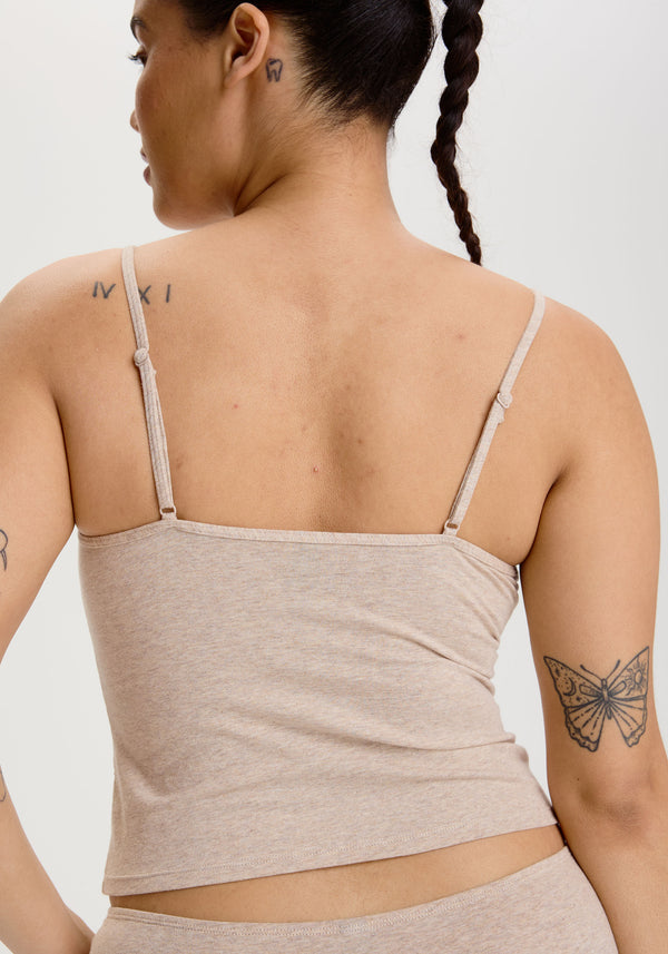 model is wearing an M cami - nude the cotton cami