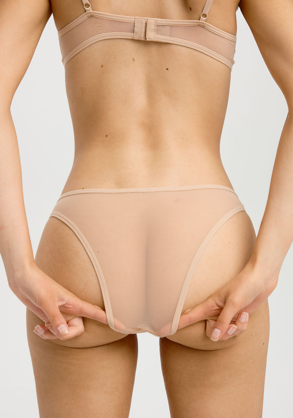 model is wearing an XS panty - nude the mesh high leg bikini
