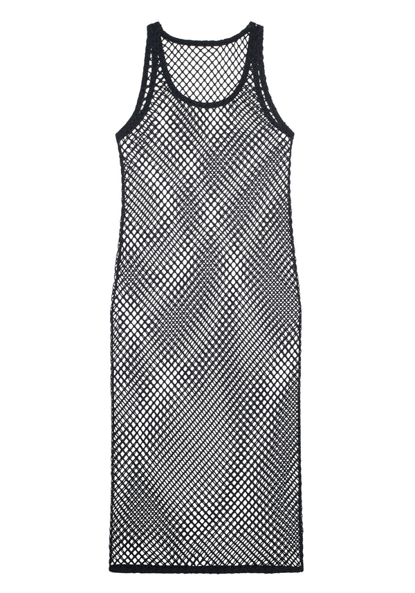 model is wearing an S dress - black eos dress