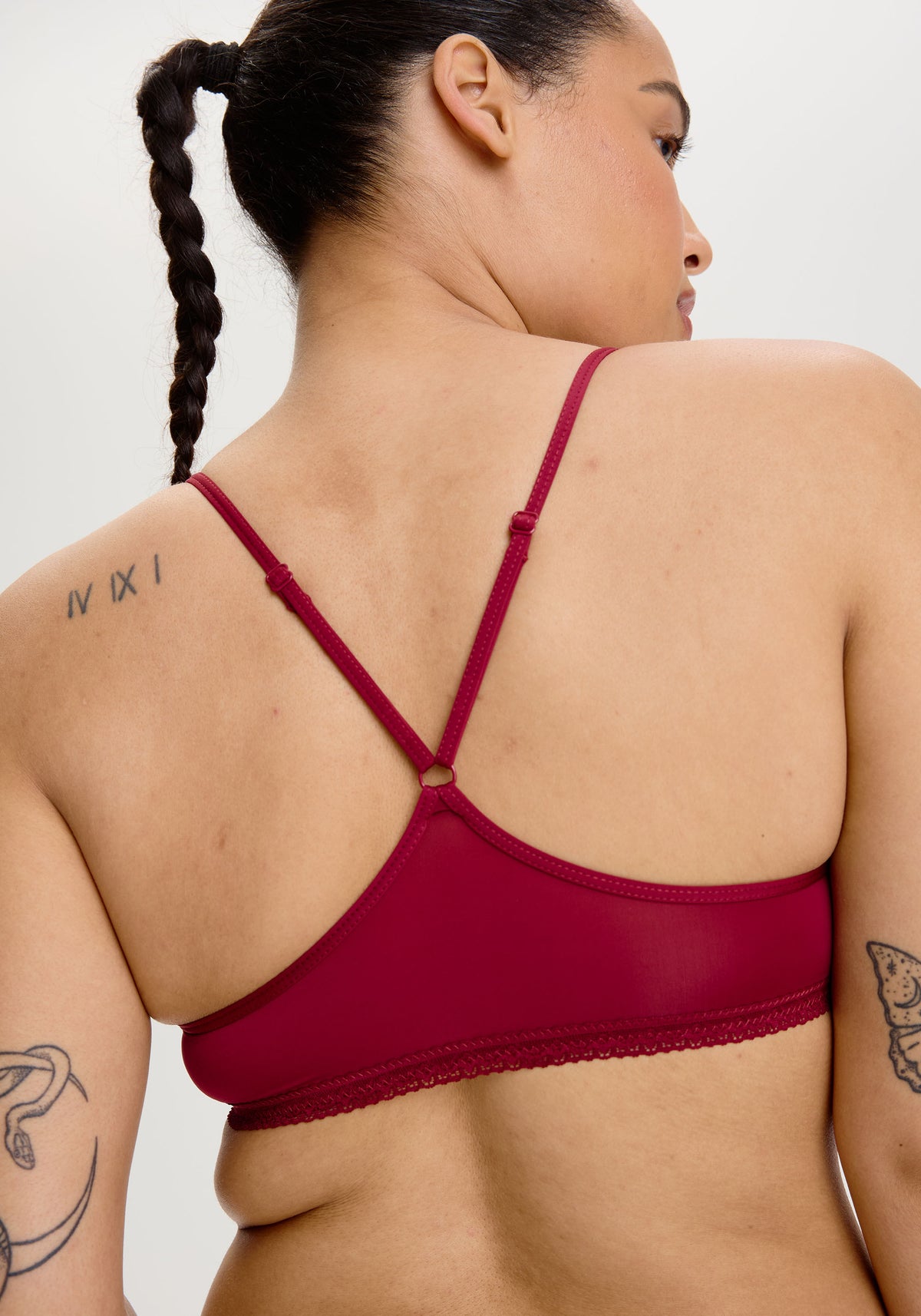  - red the micro lace trim bralette