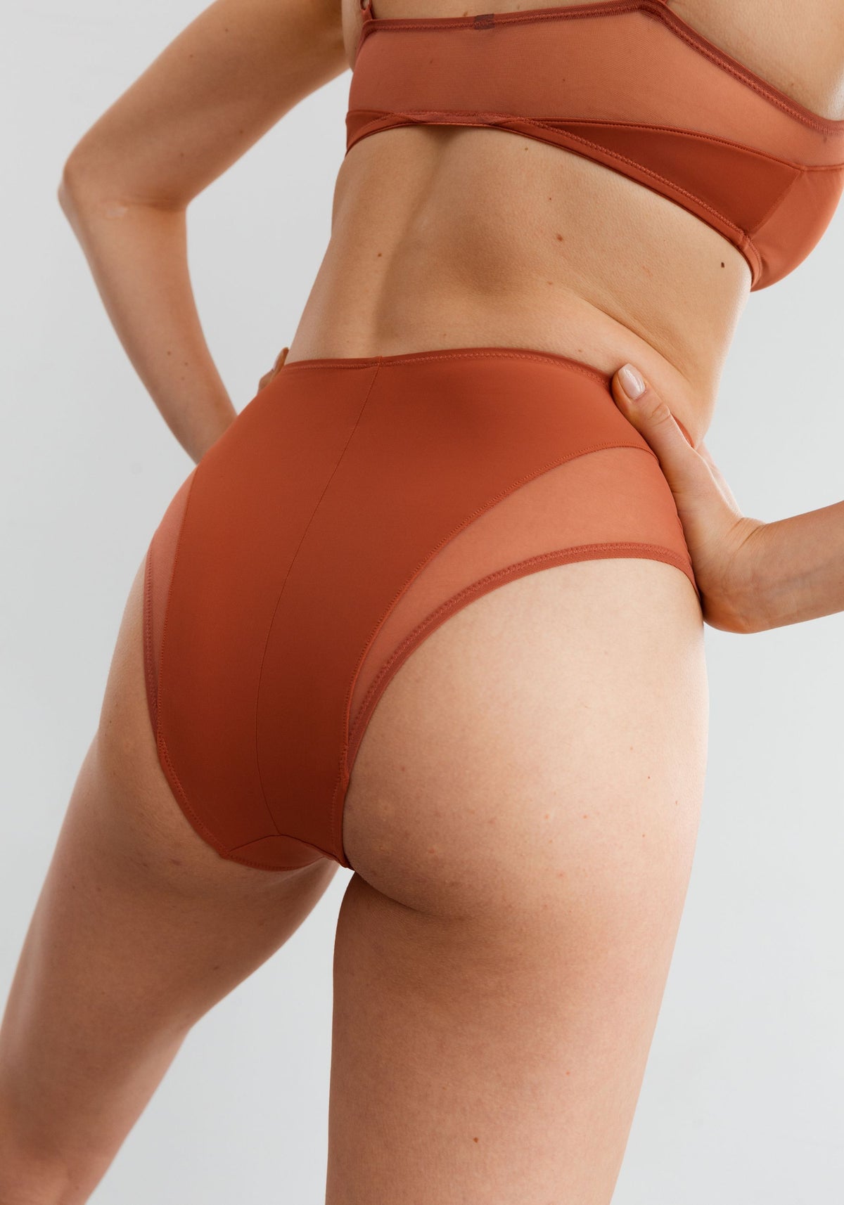 model is wearing an S panty-orange,red flow high waist brief