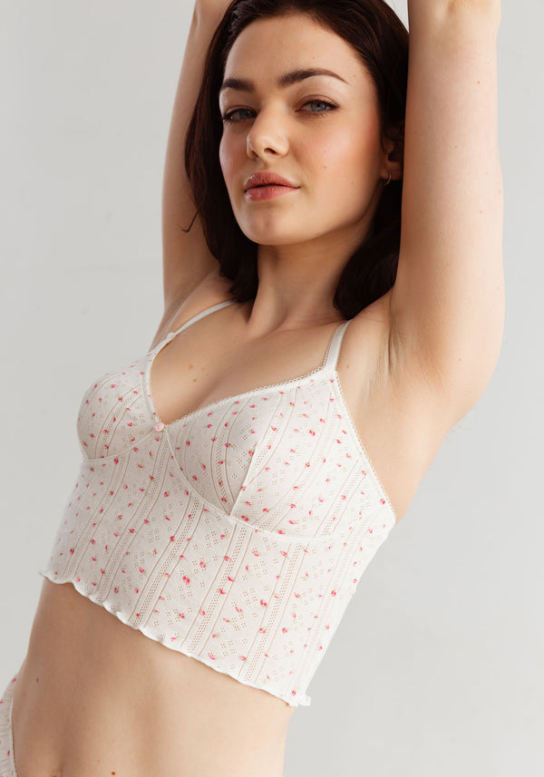 blush lingerie Cami Courte Coton Pointelle Dream Pour Femmes Rose Thé