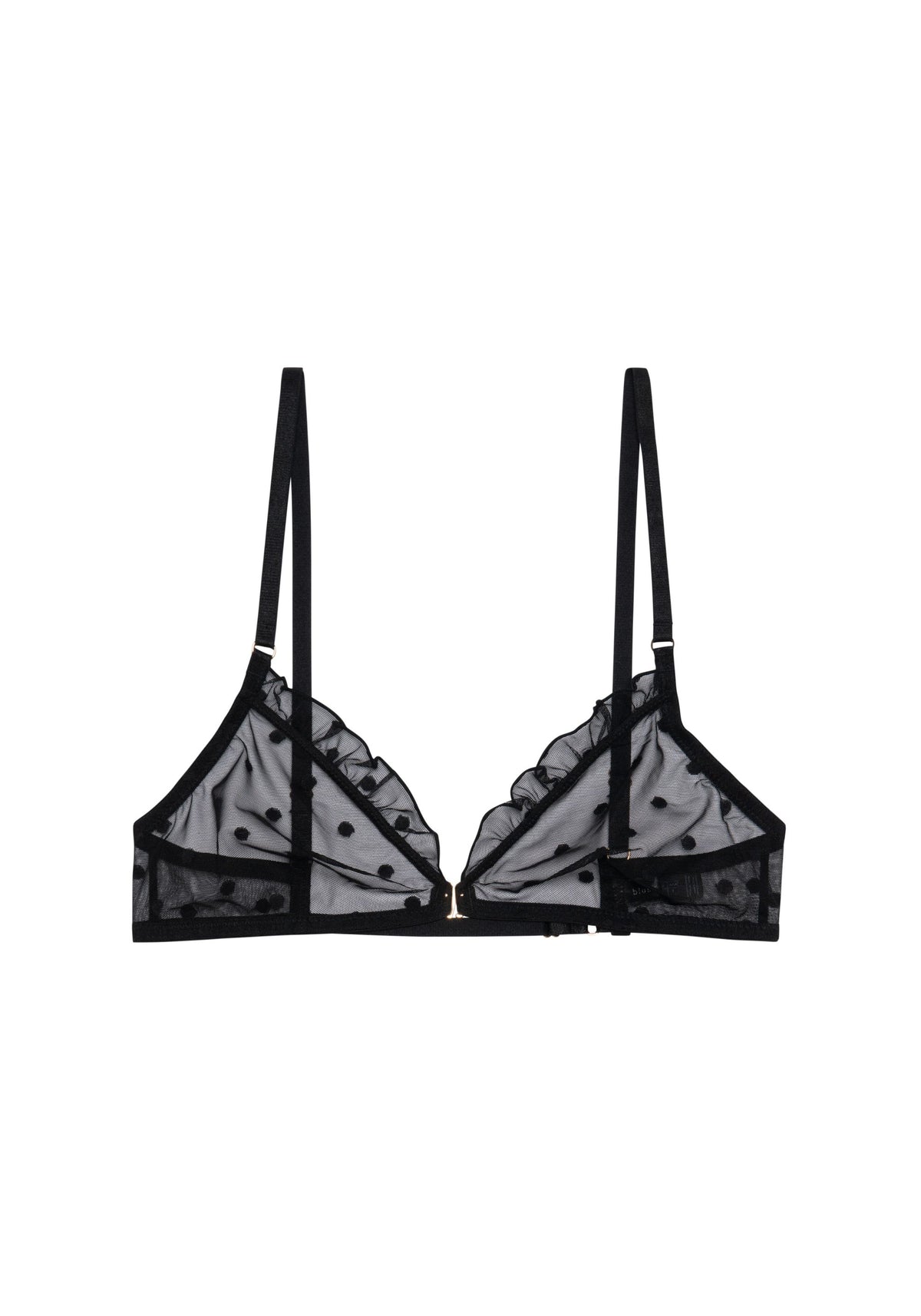 model is wearing an S bralette-black coquette bralette