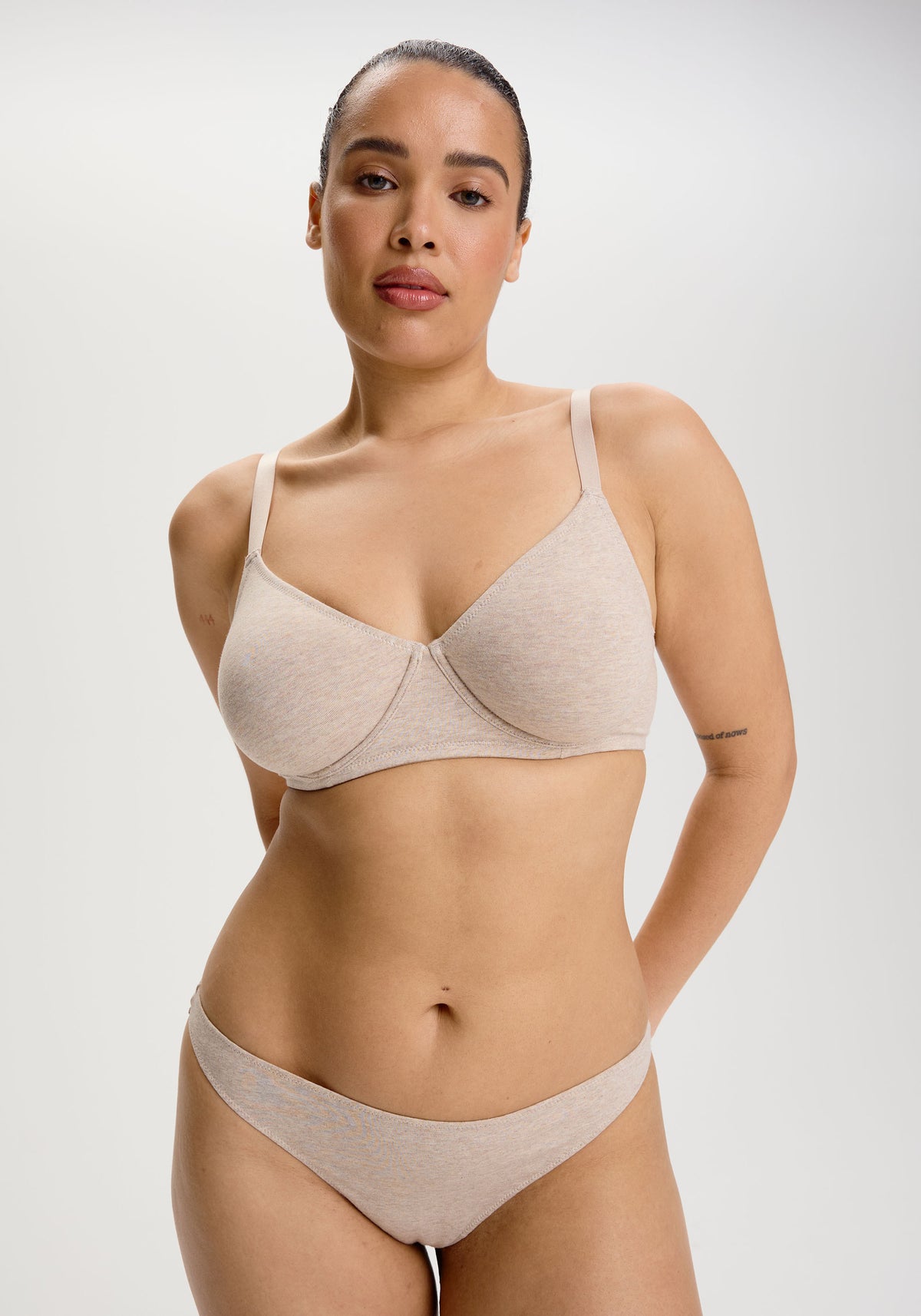model is wearing an M panty - nude the cotton low rise thong