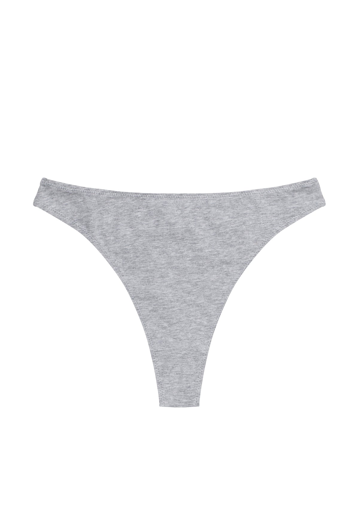 model is wearing an S panty-grey the cotton high leg thong