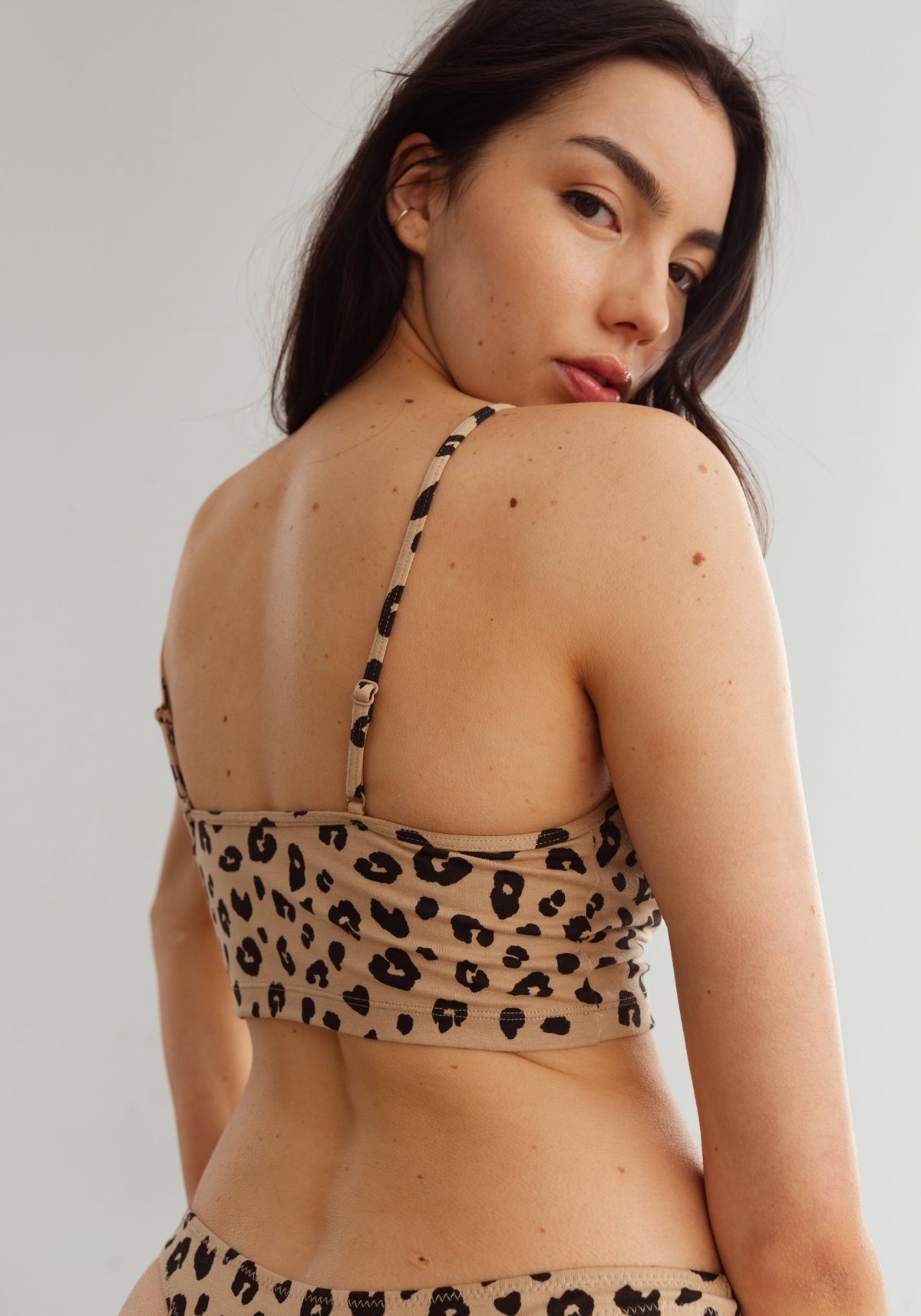 model is wearing an S cami-multi the cotton crop cami