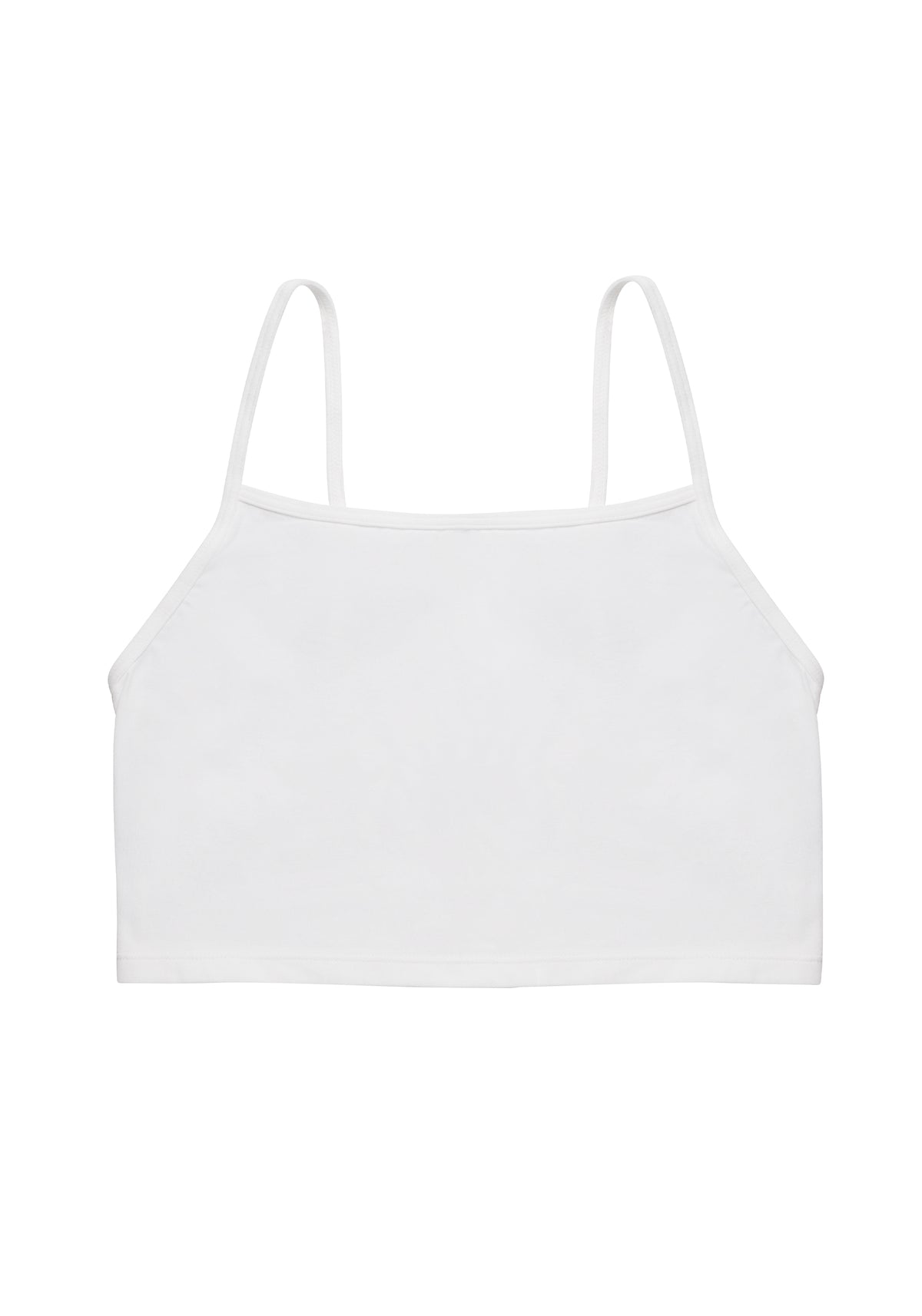 model is wearing an M cami-white the cotton crop cami