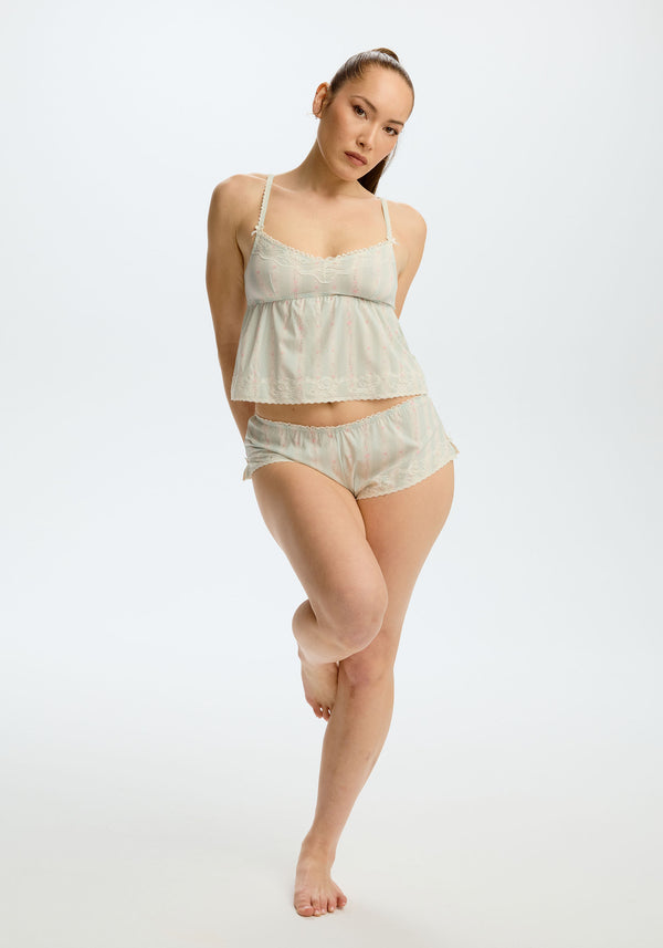 model is wearing an S cami - multi althea cami