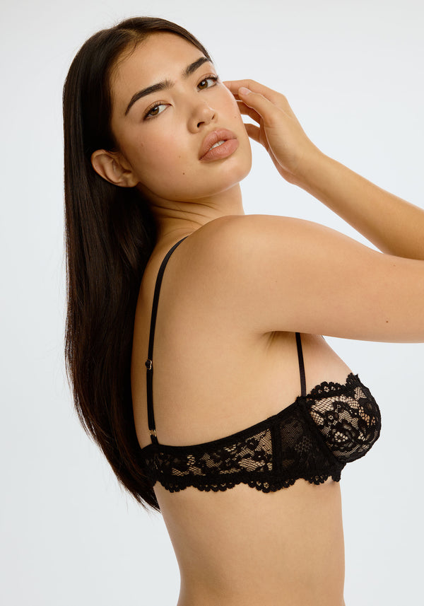  - black amara unlined balconette bra