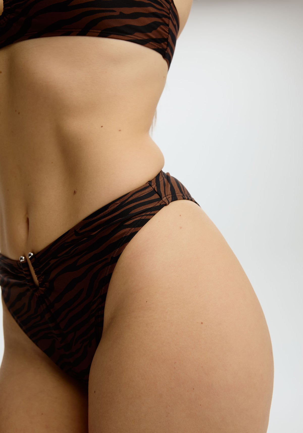 model is wearing an M bikini bottom - multi vela high leg bikini bottom