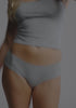 model is wearing an S panty - grey the cotton hipster