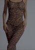 model is wearing an XS maxi dress - multi the mesh maxi dress