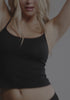 model is wearing an S panty - black the cotton hipster
