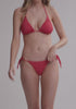model is wearing an S bikini bottom - multi,red riviera cheeky bikini bottom