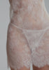 model is wearing an S slip - nude,white serene slip