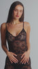model is wearing an S slip - black the lace slip