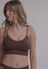 model is wearing an S cami - brown the rib crop cami