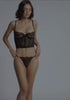 model is wearing an XS corset - black chérie corset