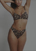 model is wearing an S bikini bottom - multi vela high leg bikini bottom
