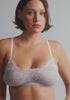 model is wearing an S panty - blue bijou tap short