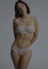 model is wearing an XS panty - multi,pink willow bikini