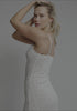 model is wearing an S slip - multi,white dream cotton pointelle slip