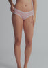 model is wearing an S panty - multi,pink the micro lace trim hipster