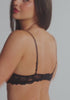 model is wearing a 32C bra - black the lace push-up bra