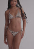 model is wearing an XS bikini top - multi petra triangle bikini top