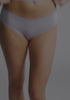 model is wearing an S cami - purple the micro lace trim cami
