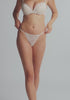 model is wearing a 32D bra - white the lace push-up bra